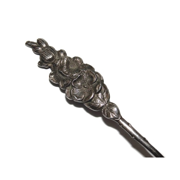 1964 Vintage REED BARTON Silver Plate Jelly Server Harlequin Apple Blossom Spoon - Picture 3 of 7